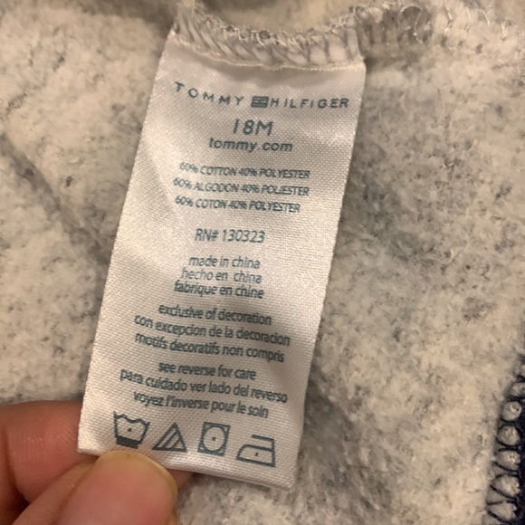 Tommy Hilfiger Gray/Blue/Yellow Zipper Hoodie and Sweatpants size 18M - Picture 6 of 10